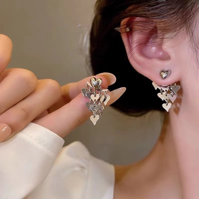 Aretes lluvias de corazones