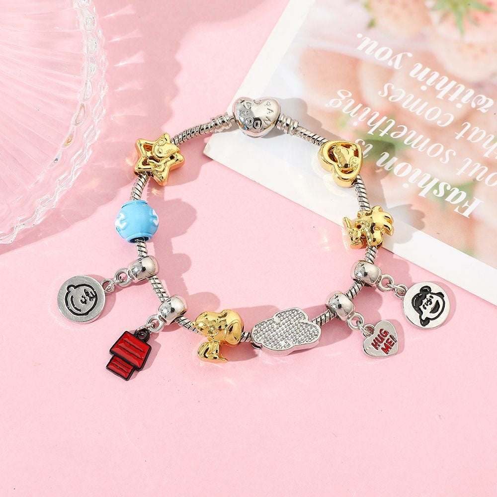 Pulsera con charms Snoopy
