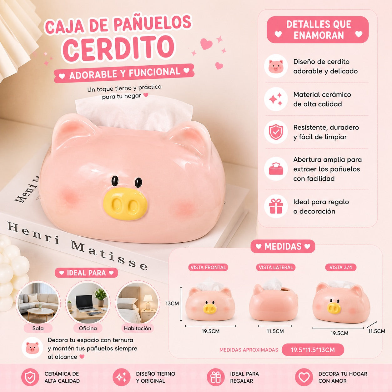 Servilletero cabeza de chancho