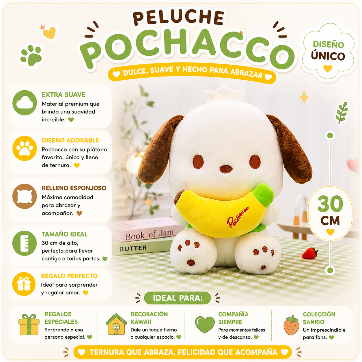 Peluche Pochacco con babana