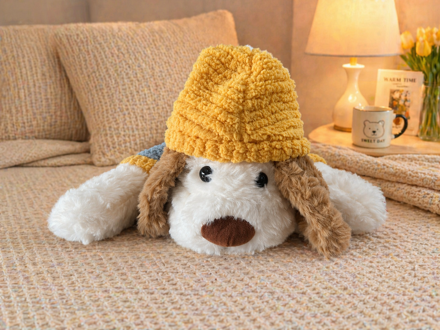 Peluche perro con gorro