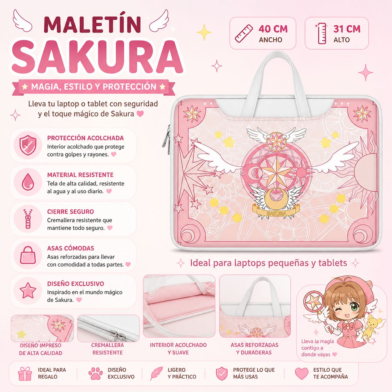 Bolso para computadora Sakura Card Captor