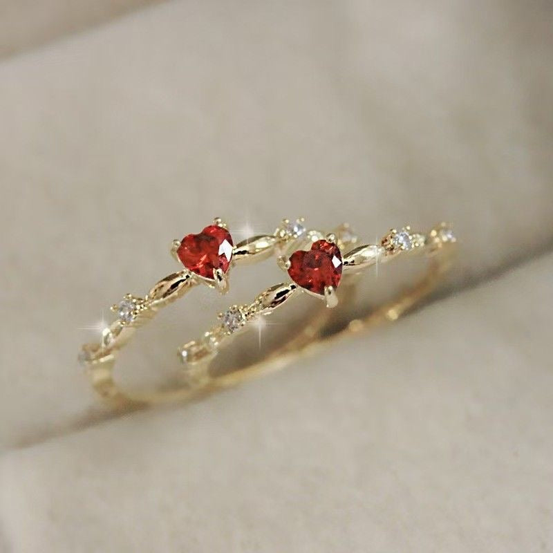 Anillo corazón Rojo ajustable