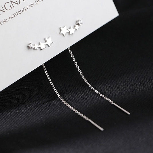 Aretes estrellitas con caída