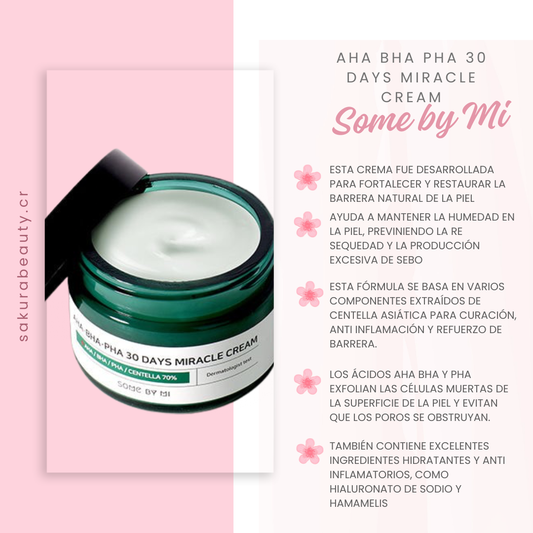 Crema AHA BHA PHA 30 Days Miracle Cream - Some by Mi