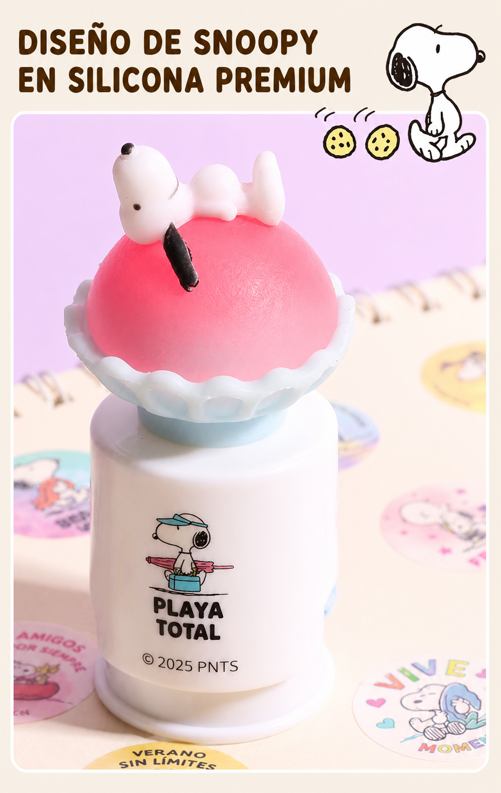 Kit de Stickers estilo sello Snoopy naranja
