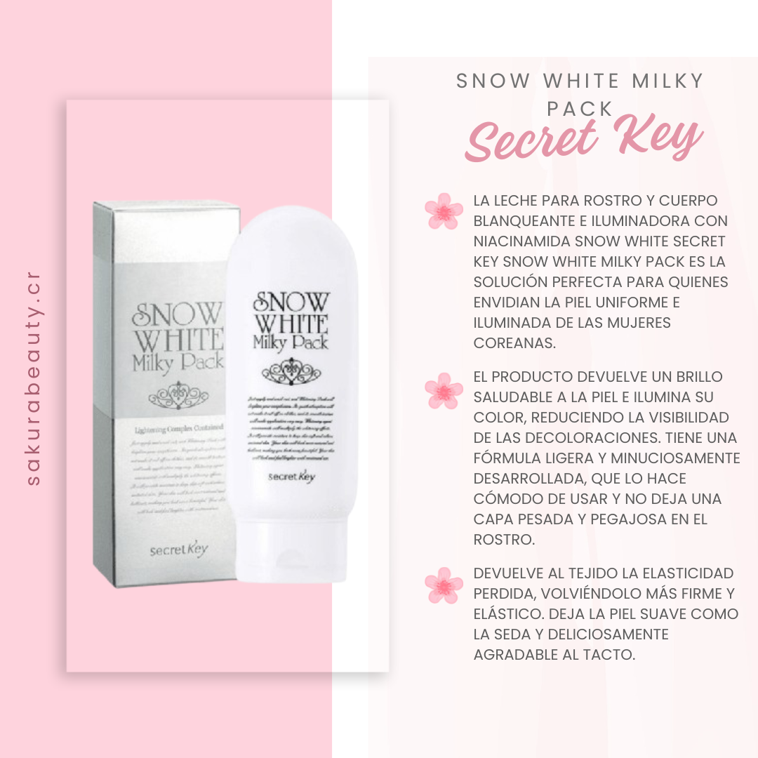 Crema aclarante Snow White Milky Pack - Secret Key