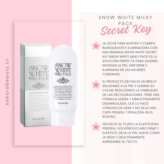 Crema aclarante Snow White Milky Pack - Secret Key
