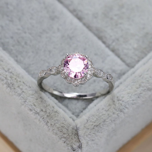 Anillo elegante rosa