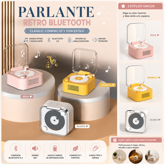 Parlantes en forma de tocadiscos