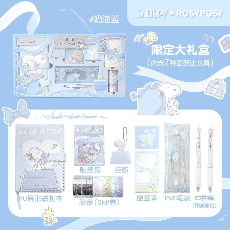 Set de papelería Snoopy Celeste