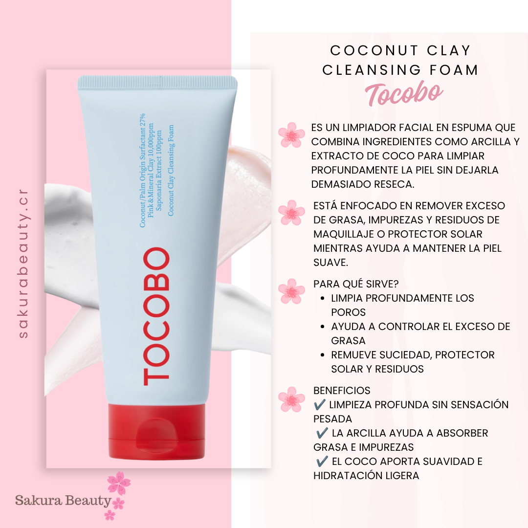 Limpiador facial en espuma Coconut Clay Cleansing Foam - Tocobo