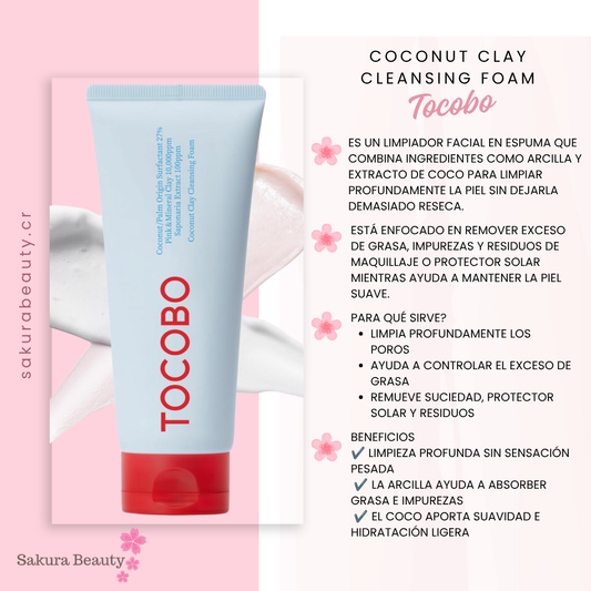 Limpiador facial en espuma Coconut Clay Cleansing Foam - Tocobo