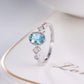 Anillo zirconia celeste