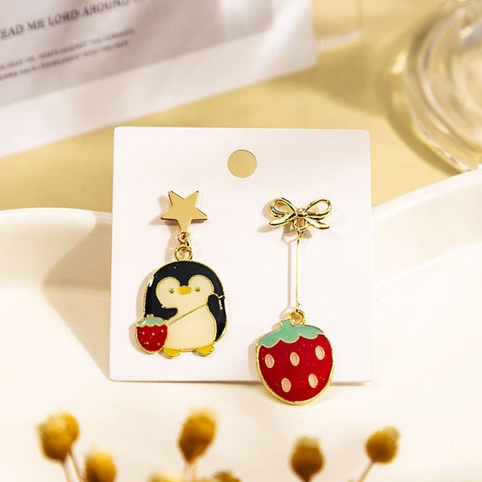 Aretitos de pingüino con fresa