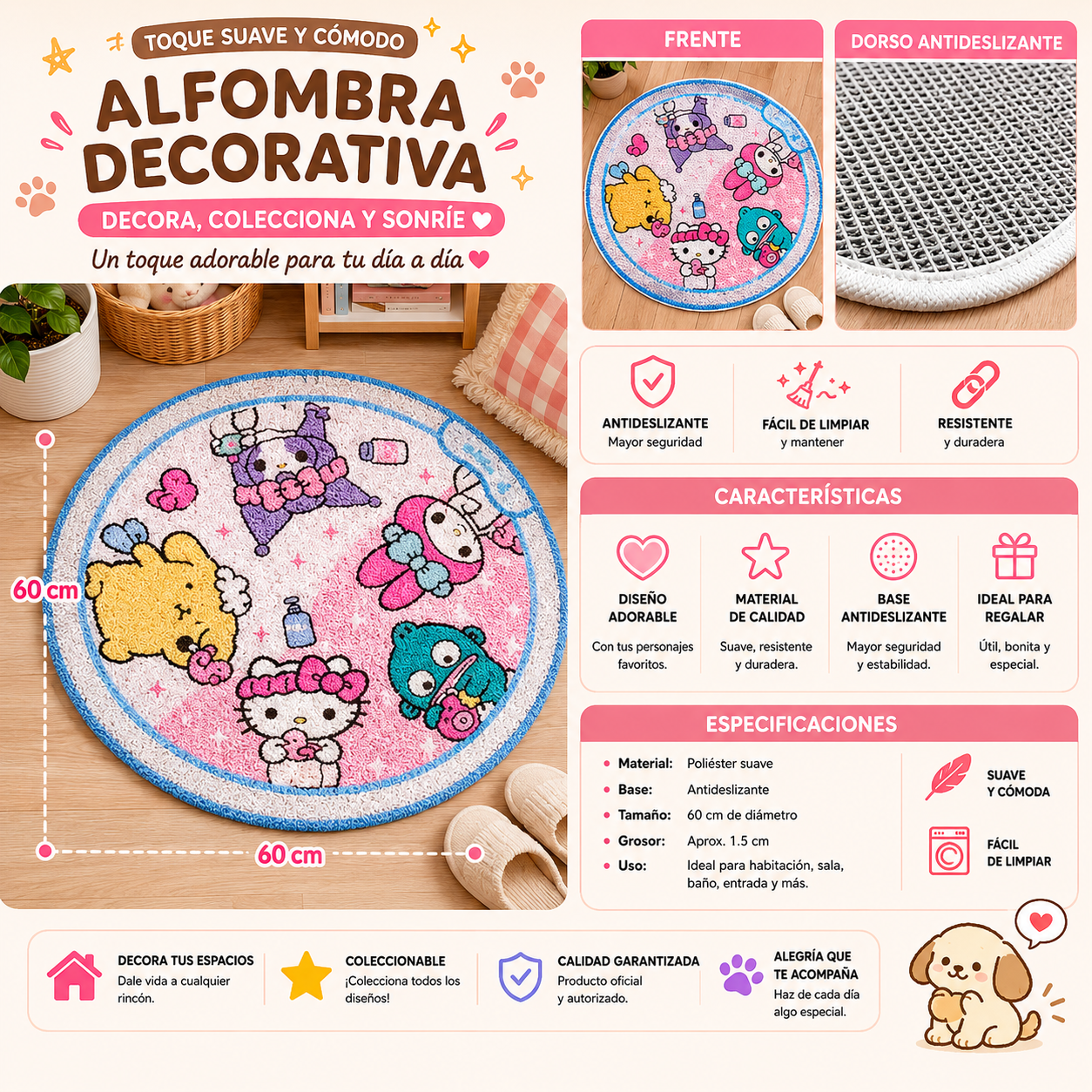 Alfombra redonda Sanrio