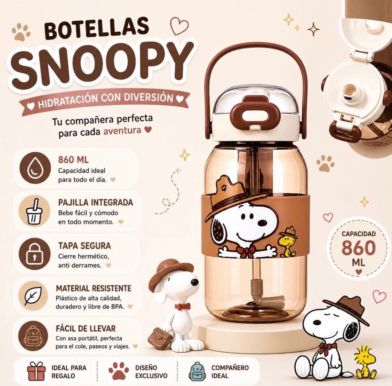 Botella de snoopy