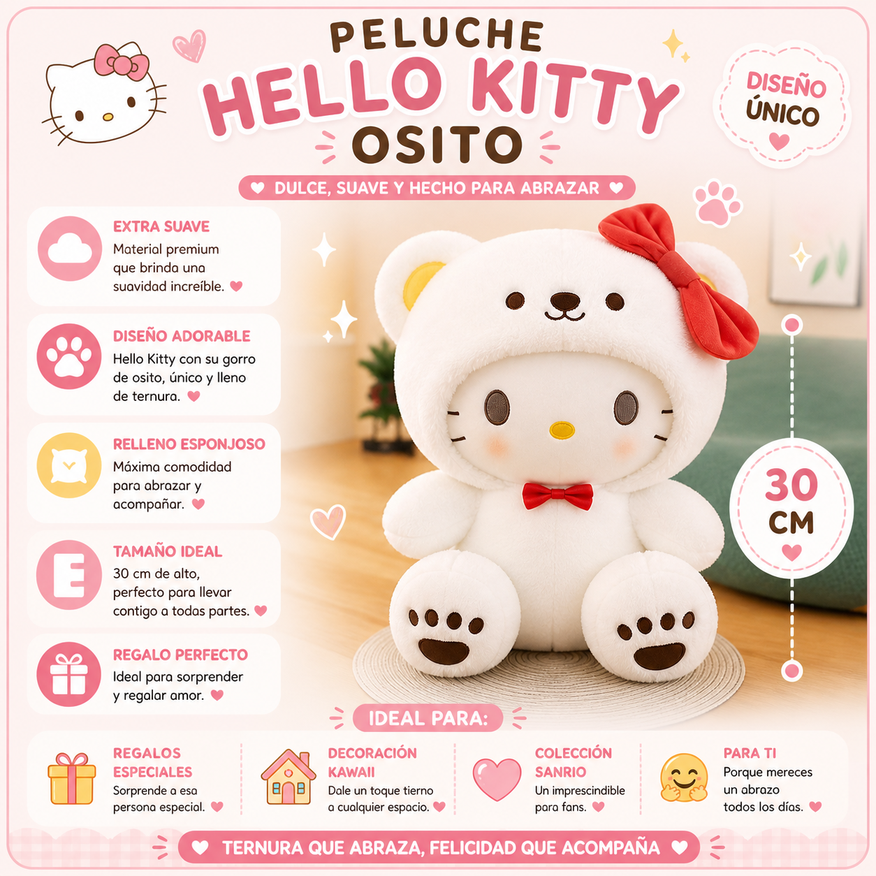 Peluche Hello Kitty oso peq