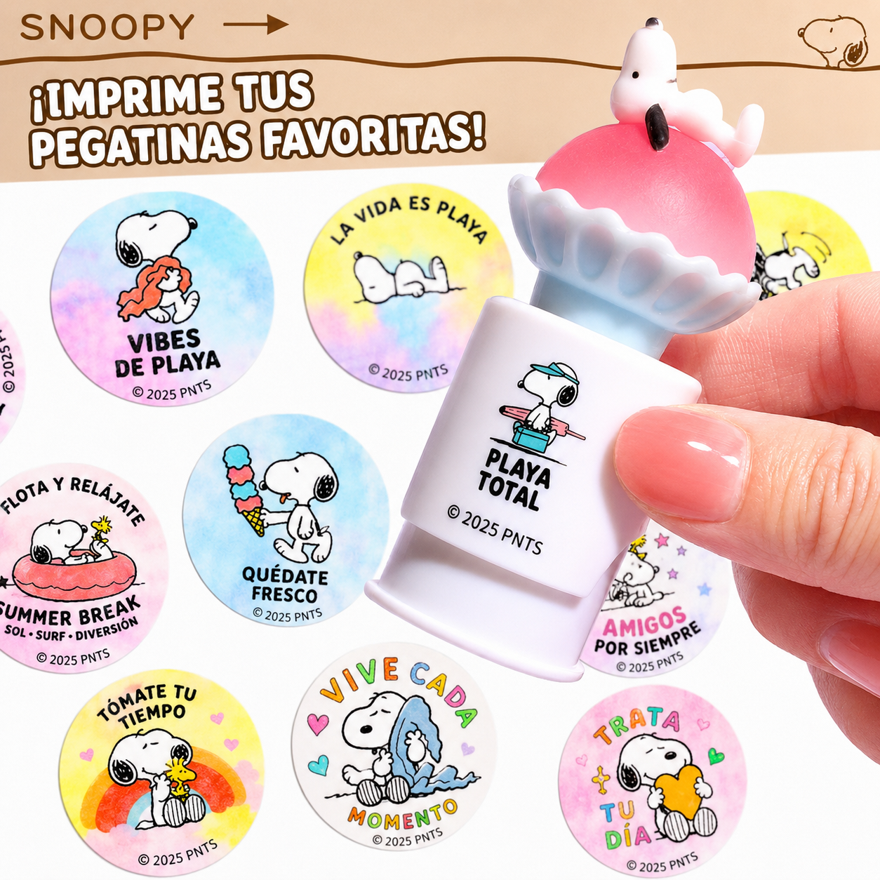 Kit de Stickers estilo sello Snoopy naranja