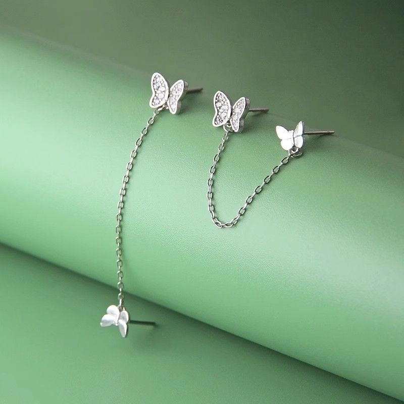 Aretes de mariposa doble
