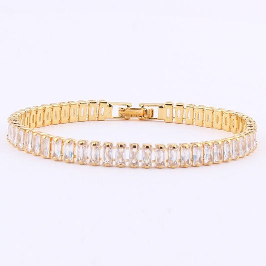 Pulsera de zirconia dorada