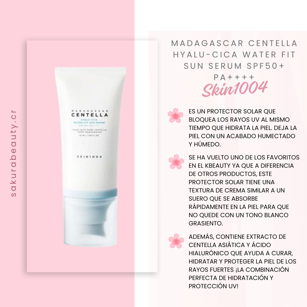 Bloqueador Madagascar Centella Hyalu-Cica Water Fit Sun Serum SPF50+ PA++++ - Skin1004