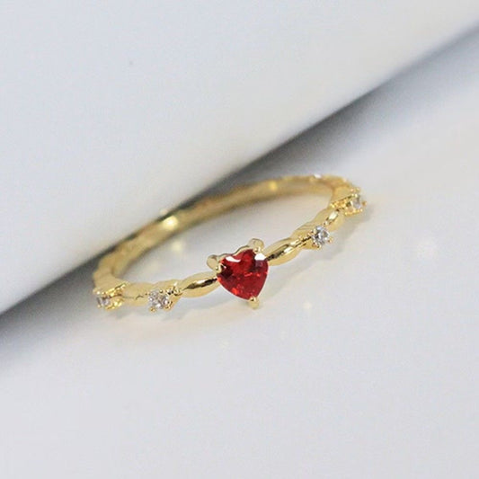 Anillo corazón Rojo ajustable