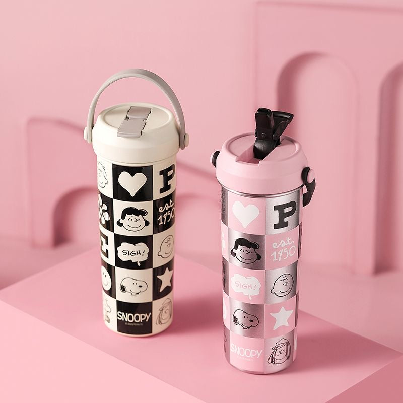 Botella acero inoxidable Snoopy cuadro