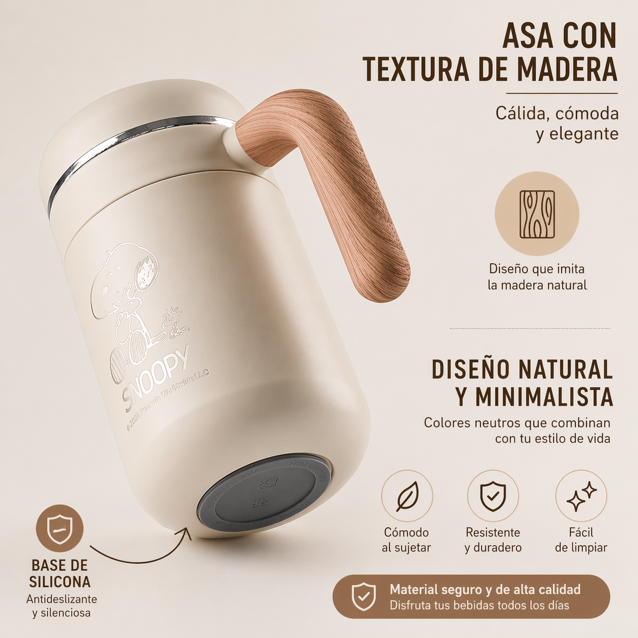 Jarra térmica Snoopy verde/blanca