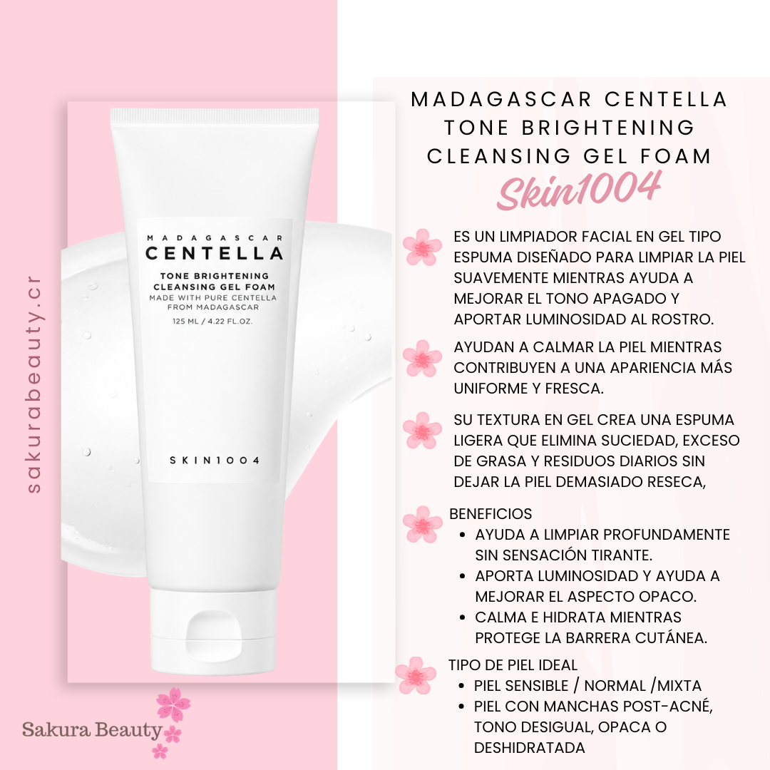 Limpiador facial en gel Madagascar Centella Tone Brightening Cleansing Gel Foam
