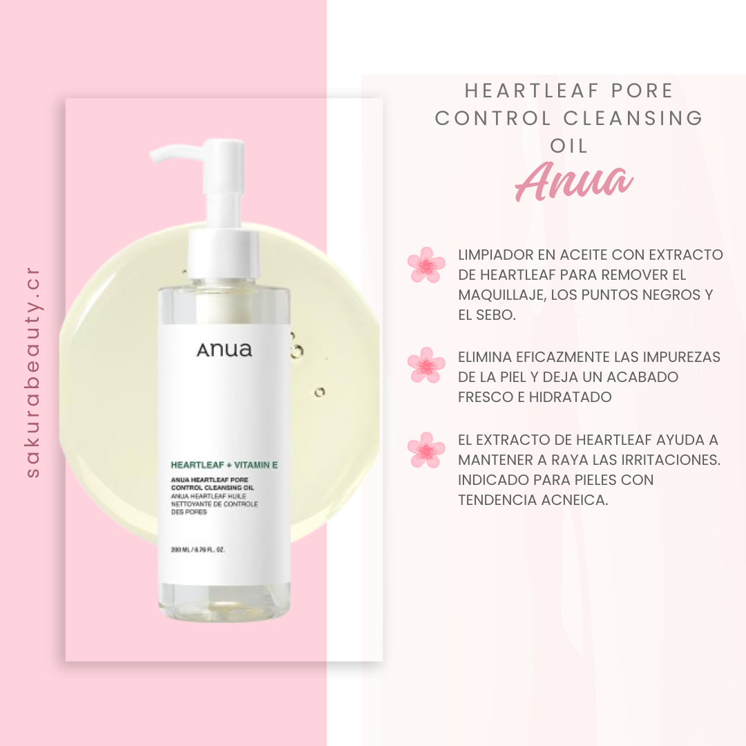 Limpiador facial en aceite Heartleaf Pore Control Cleansing Oil - Anua