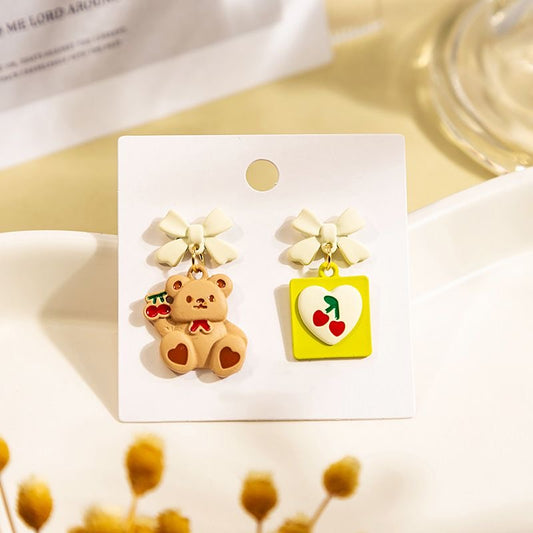 Aretes de osito con cereza