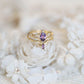 Anillos doble morado elegante