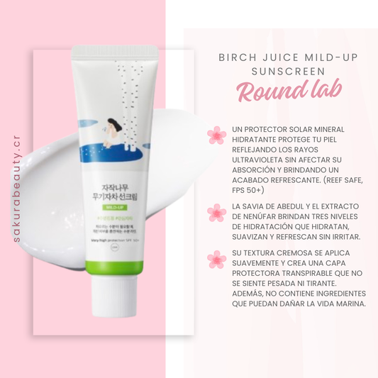 Bloqueador solar birch juice mild-up sunscreen - Round Lab