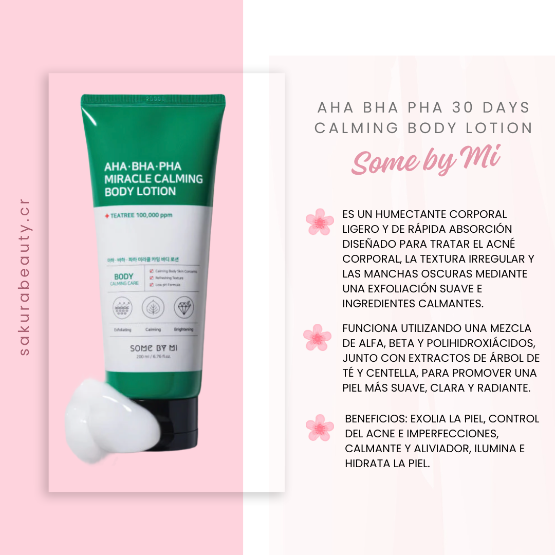 Limpiador corporal AHA BHA PHA 30 DAYS Miracle Calming Body Lotion - Some by Mi