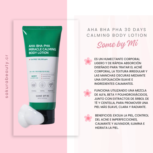 Limpiador corporal AHA BHA PHA 30 DAYS Miracle Calming Body Lotion - Some by Mi