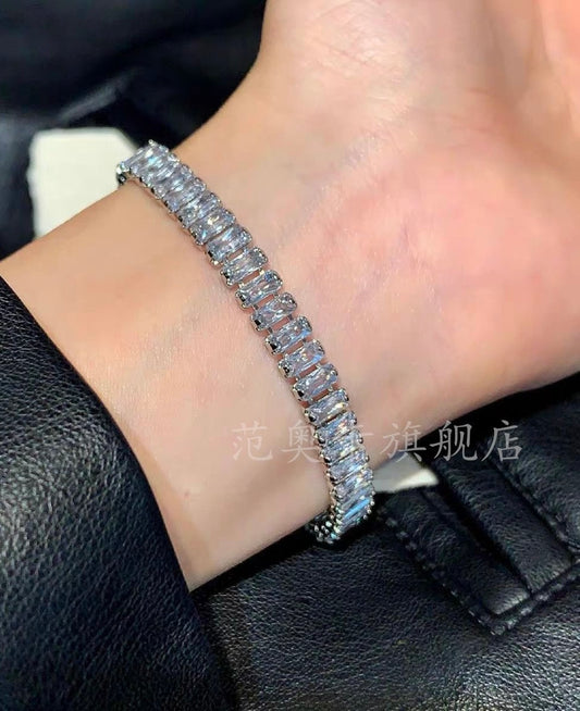 Pulsera de zirconia Plateado