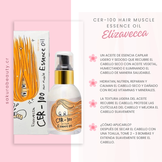 Aceite capilar CER-100 Hair Muscle Essence Oil - Elizavecca