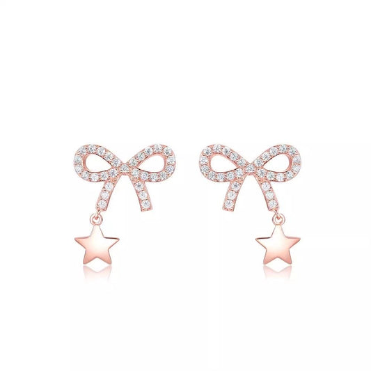 Aretes de lazo oro rosa