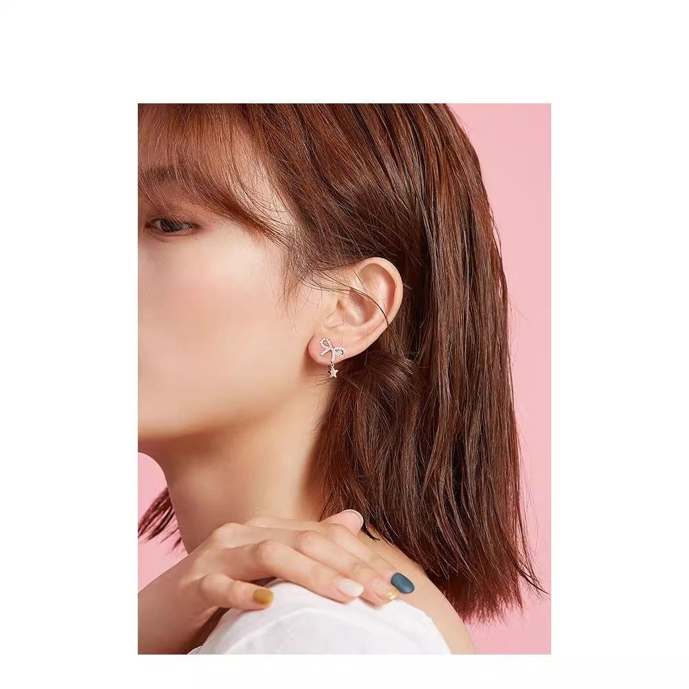 Aretes de lazo oro rosa
