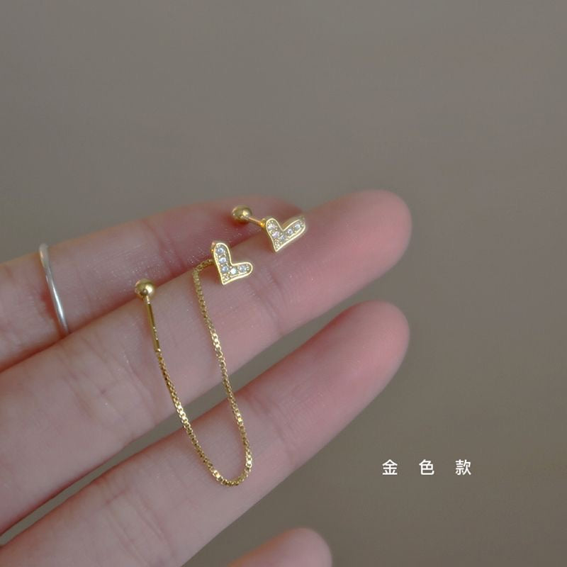 Aretes corazon con caída