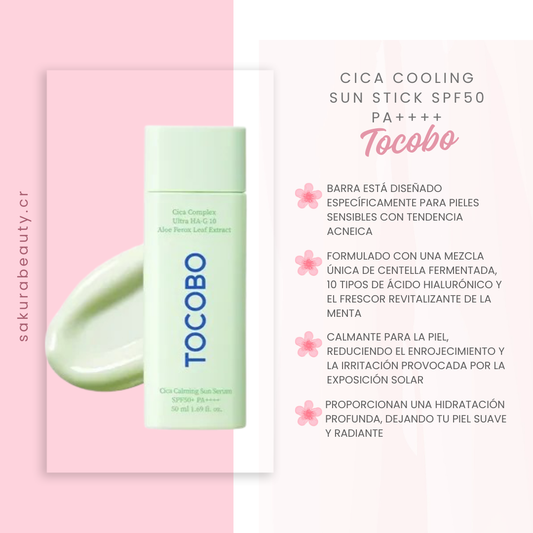 Bloqueador solar Cica Cooling Sun Stick SPF50 PA++++ - Tocobo
