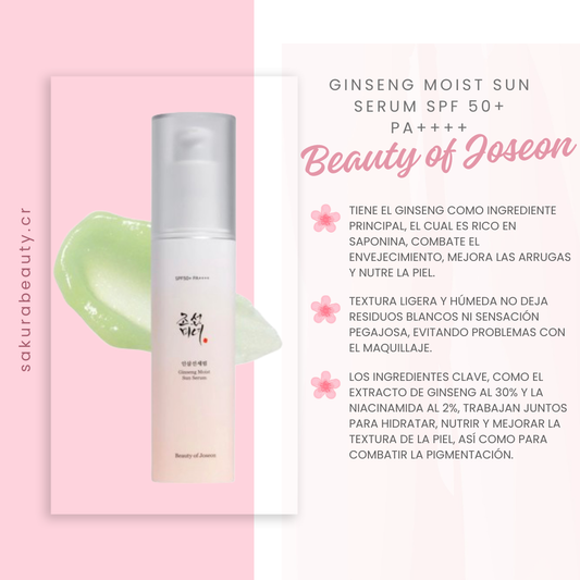 Bloqueador solar Ginseng Moist Sun Serum SPF 50+ PA++++ - Beauty of Joseon