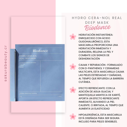 Mascarilla facial Hydro Cera-Nol Real Deep Mask - Biodance