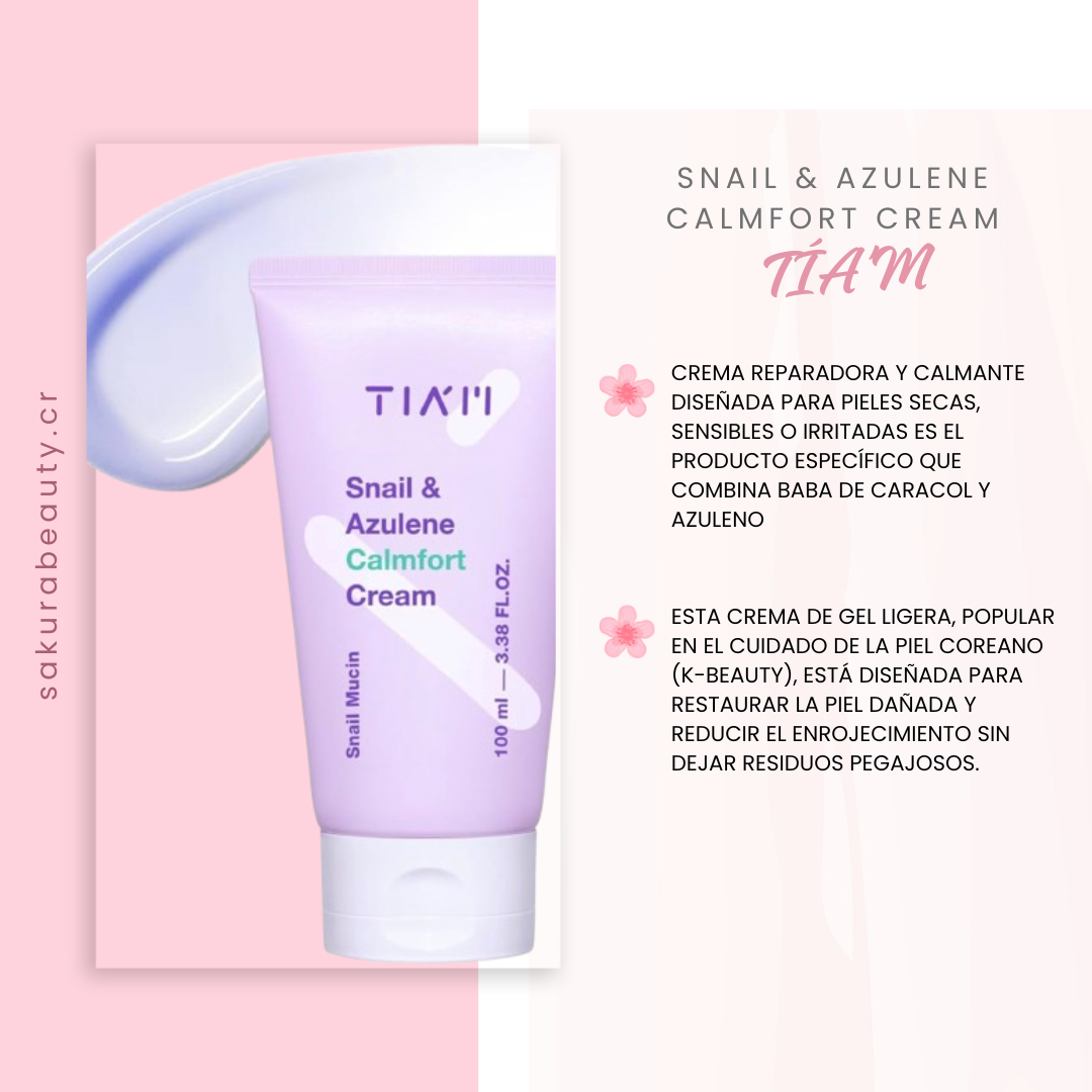Crema Snail & Azulene Calmfort Cream - Tiam