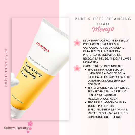 Limpiador facial en espuma Pure & Deep Cleansing Foam - Manyo