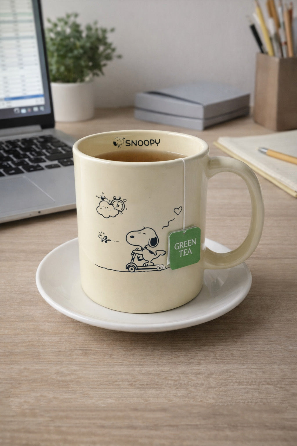 Jarra beige de Snoopy