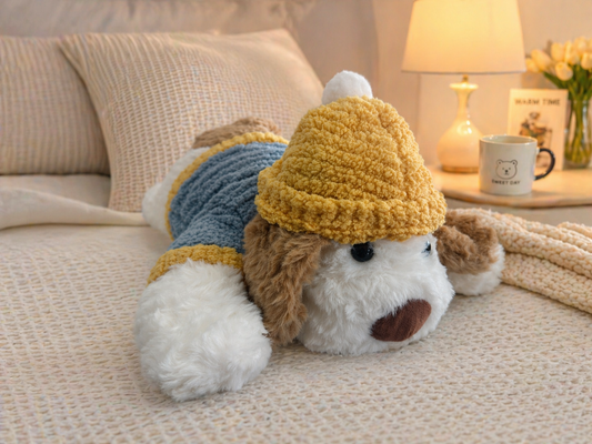 Peluche perro con gorro