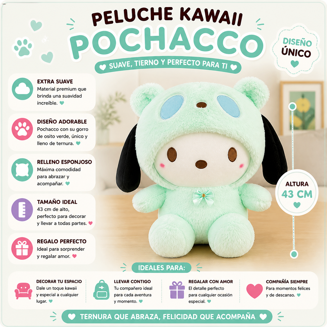 Peluche Pochacco oso
