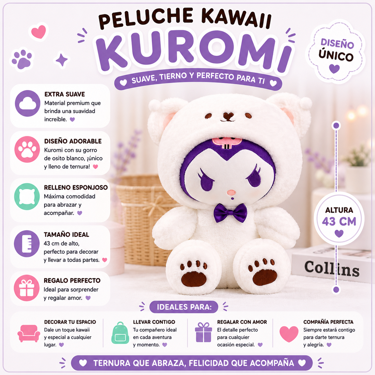 Peluche Kuromi oso
